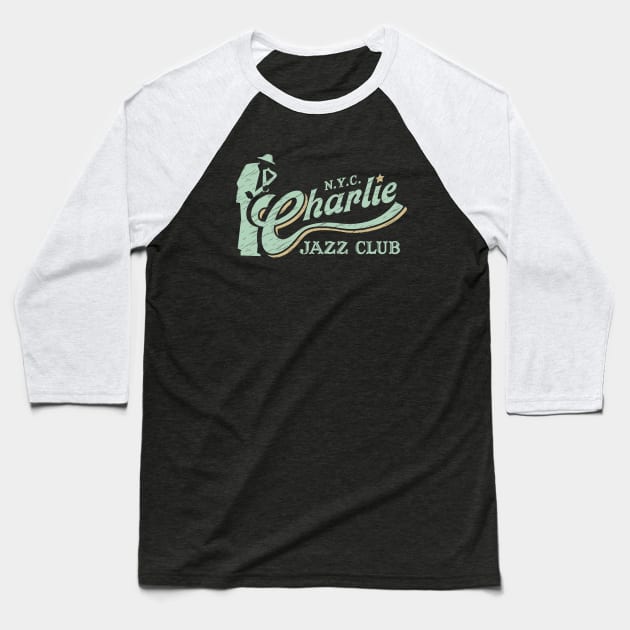 Charlie Jazz Club Vintage Retro Style Baseball T-Shirt by jazzworldquest